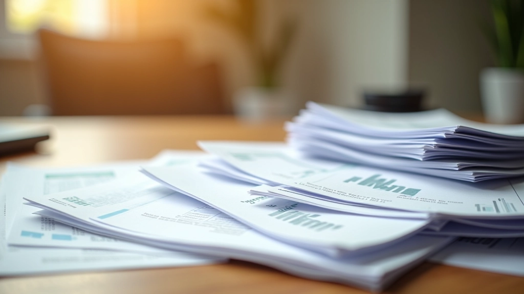 Heizkostenabrechnung und Energierechnungen auf einem Schreibtisch